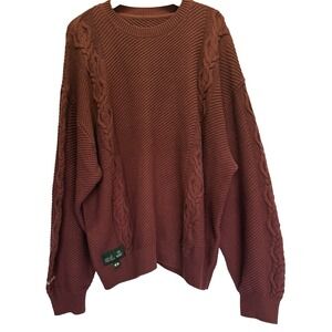 Equalizer Mens Chunky Cable Knit Sweater Size 2XL Fisherman Preppy Heritage